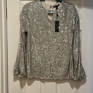 NWT Cable & Gauge Sequin Blouse